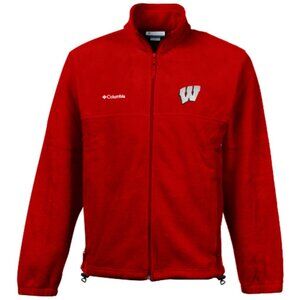 Men's Columbia Red Wisconsin Badgers Flanker II Full-Zip Fleece Jacket